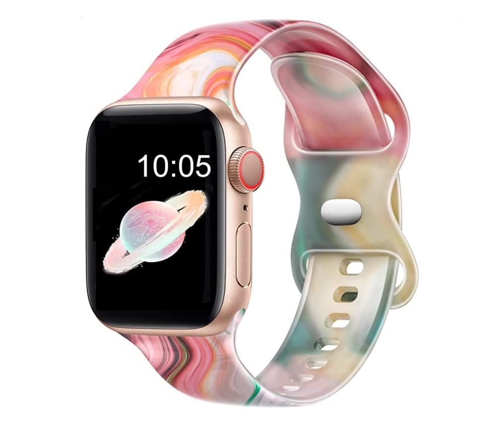 D4 SWISS Cute Silicone Semi-Transparent iWatch Replacement Strap 38mm 40mm 41mm 42mm 44mm 45mm Compatible With Apple iWatch Series 7/6/5/4/3/2/1/SE