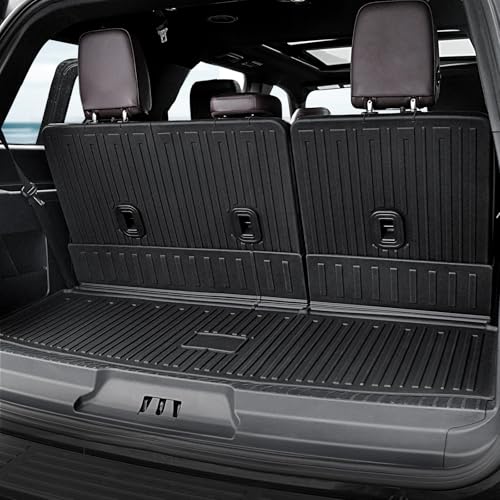 Image of Floor Mats for Ford Expedition 2018-2024, All Weather Floor Mats Trunk Cargo Liner with Backrest Protectors and Door Sill Guards Accessories, Full Coverage Set (Fit 7 Seats)