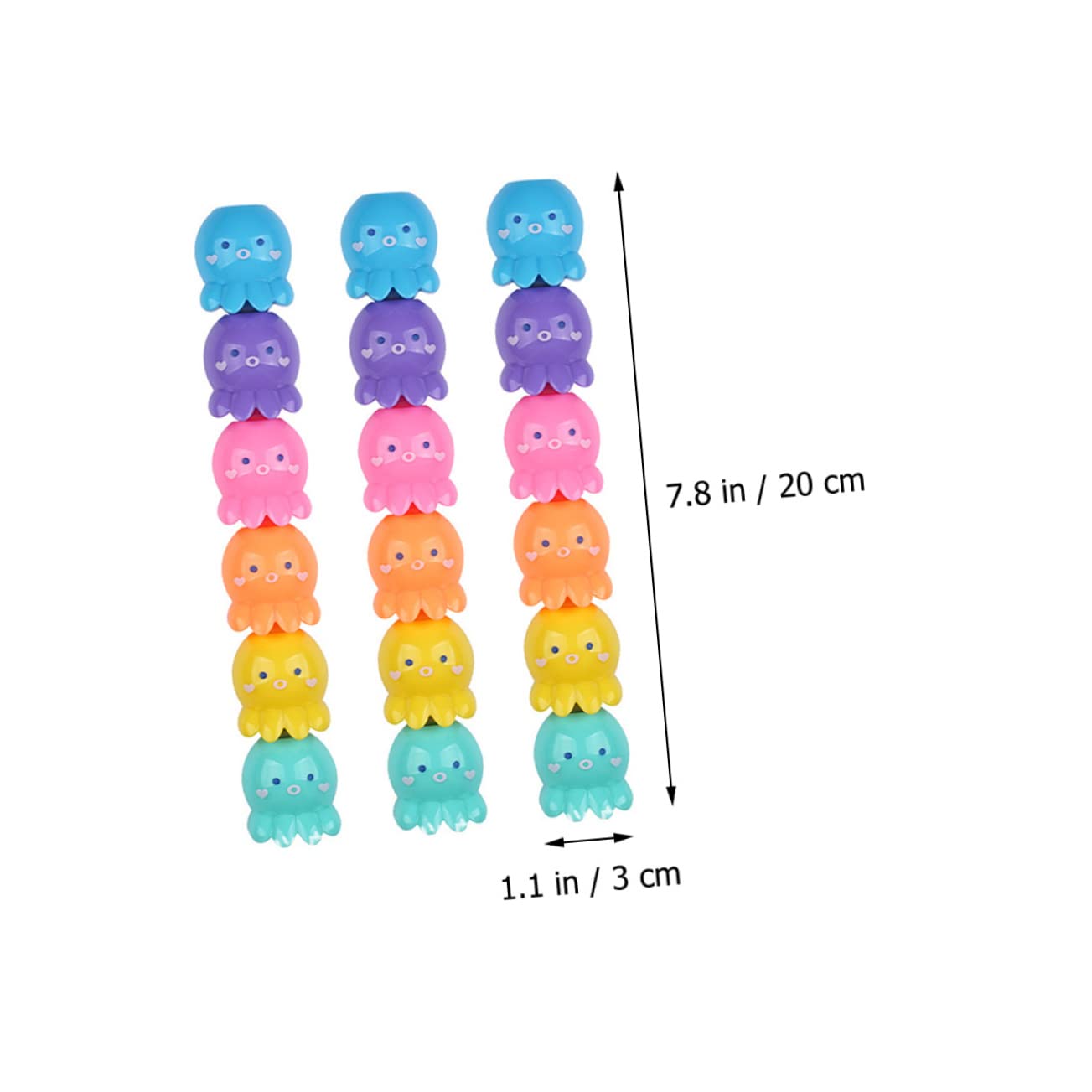 LALAFINA Kit di 18 Evidenziatori a Polpo Colorati, Punta Versatile e Leggero, in Plastica, per Scuola e Appunti