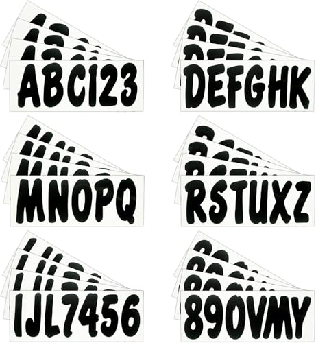 Image of Hardline Products USA Series 200 Factory Matched 3-Inch Boat Registration Kit - Solid Black - Complete 4-in-1 Marine Decal Set with Adhesive Remover & Application Fluid for Boats & PWCs