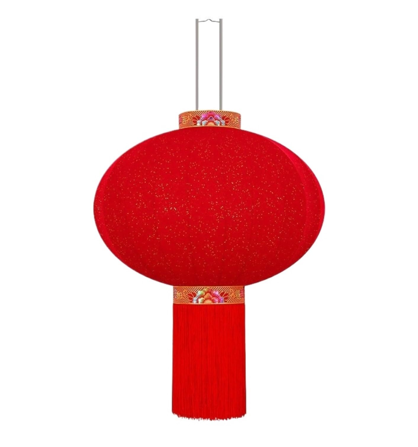Linternas Papel Faroles Chinos Nevados Colgando Festival De Primavera Boda Balcón Puerta Año Nuevo Decoración(Rot,63CM)