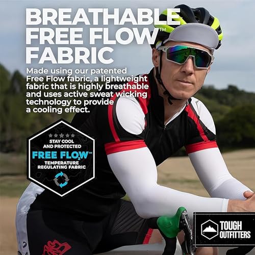 Image of Tough Outdoors UV Arm Sleeves for Men Women - Sun Protection Sleeves - Compression Golf Baseball Cooling Tattoo Arm Sleeve