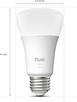 Vista 2 de Philips Hue Smart LED A19 Bulb, Warm White Light 2700K, E26 Base, 10.5W, 1100 Lumens, Dimmable, Works with Alexa, Google Assistant, and Apple Home