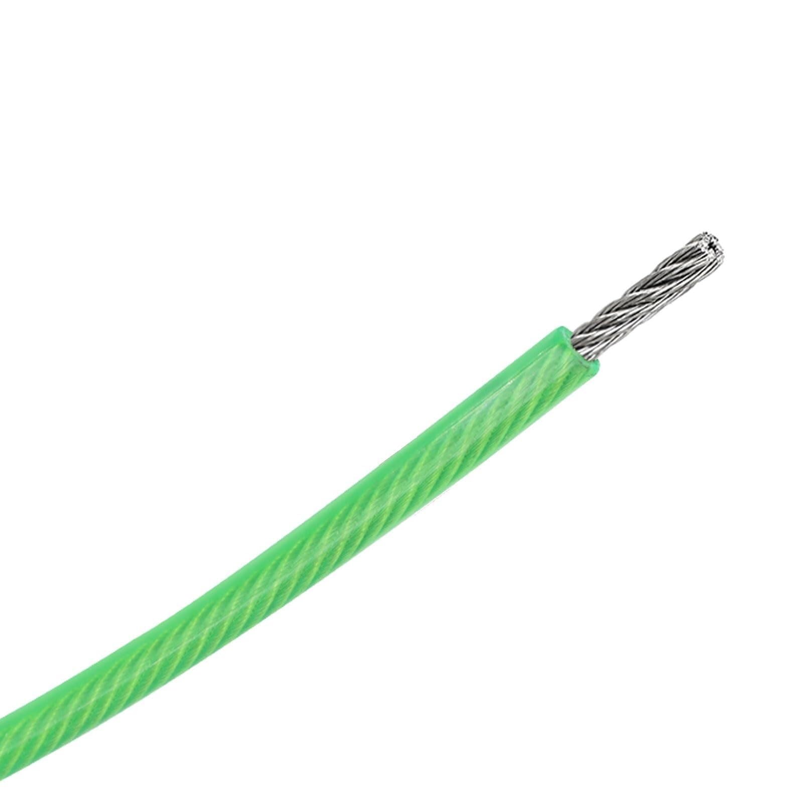 Alambre, alambre de acero inoxidable, cable de acero inoxidable 304, cable recubierto de PVC, diámetro de cuerda de 1,5 mm a 5,0 mm, cable de 10 metros de longitud, núcleo de hilo 7X7 for uso industri