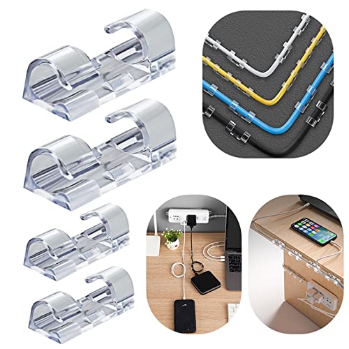 Kabel Clips Kleber Tropfen Kabel Management Clip Klemme Halter Organisator für Schreibtisch Auto Büro Haus, 36 Stück (Sx20 & Lx16) Cover