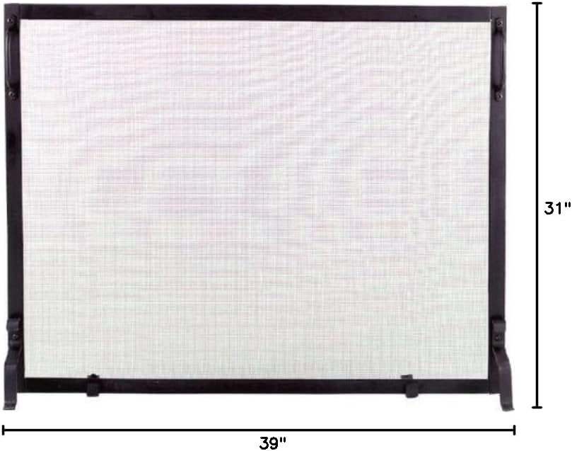 Shop Chimney Black Wrought Iron Panel Screen - 31 inch