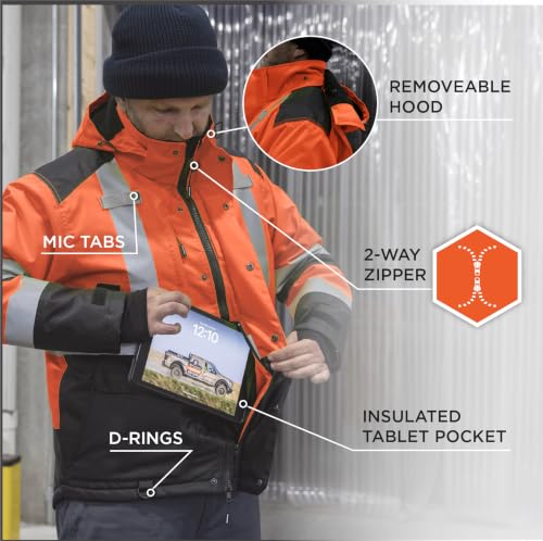 Image of Ergodyne Unisex Glowear 8390 Hi-vis Winter Jacket With Amplifire Heat Reflective Lining - Type R, Class 3