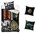 Produktbild TRENDHAUS Aktion Original Harry Potter Bettwäsche Wendebettwäsche Set, 4-teilig, 135 x 200 cm, 80 x 80 cm, 100% Baumwolle, Linon, Hogwarts Schule, 2 x Kissenbezug 40 x 40 cm
