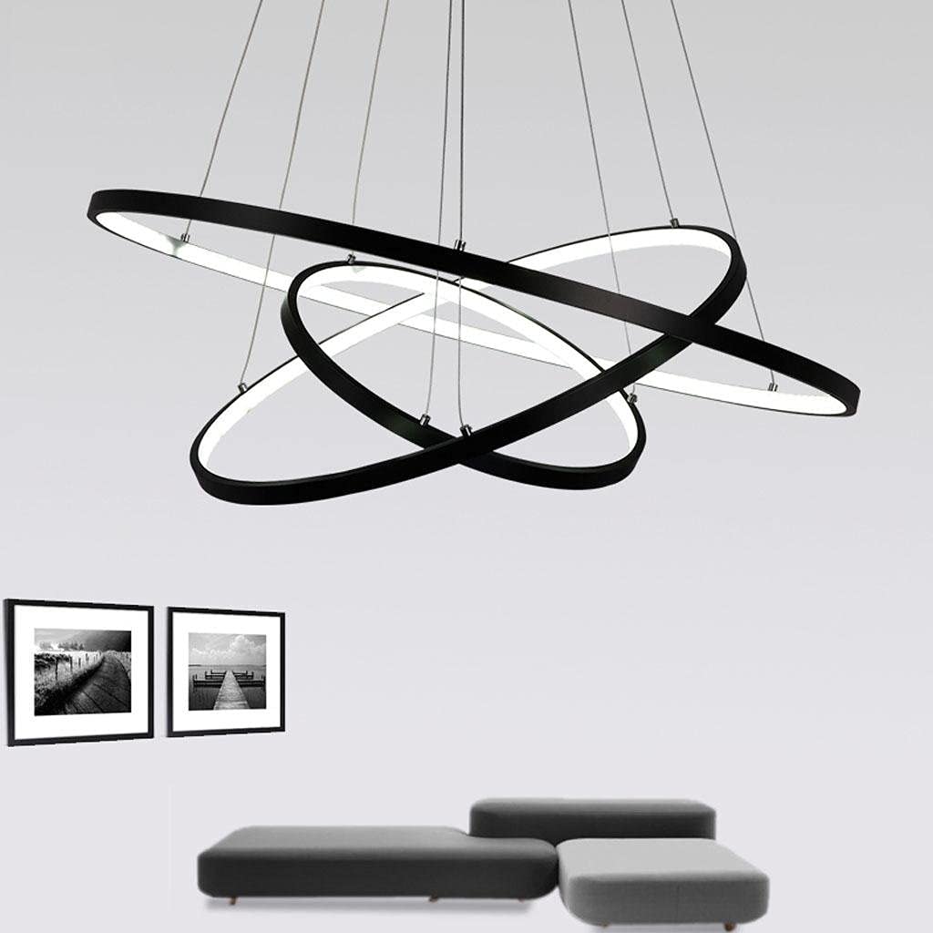Lampe suspendue LED table à manger, lustre anneau moderne et dimmable pour salon