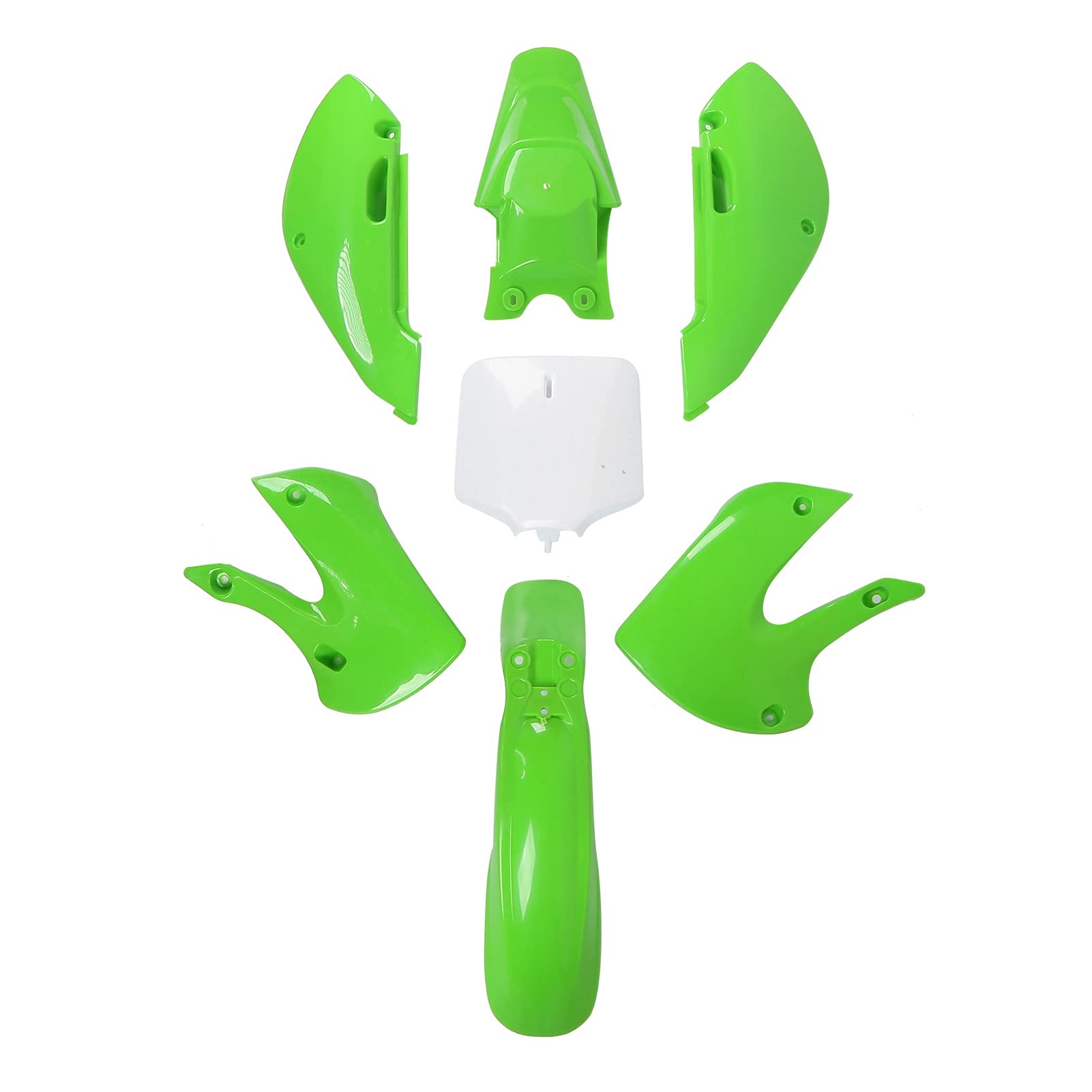 Parafanghi Moto Carenatura Kit Copertura Serbatoio Carburante Kit Corpo Parafango per KLX110 KX65 DRZ110 RM65 (Un verde))
