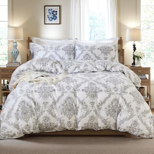 Cozaline Floral Duvet Cover Set 100% Cotton TJ-FL-K