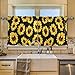 DOMIKING Sunflowers Kitchen Curtains and Valance Set Rod Pocket Small Window Curtains for Bedroom Kids Child Baby Nursery Room, 57x36 Inch