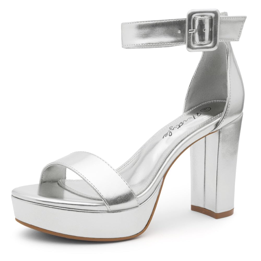 Herstyle Women’s Chunky Platform Heels – 4 Inch Block Heeled Sandals, Open Toe Dressy Strappy Heels with Ankle Strap for Wedding, Prom, Party &