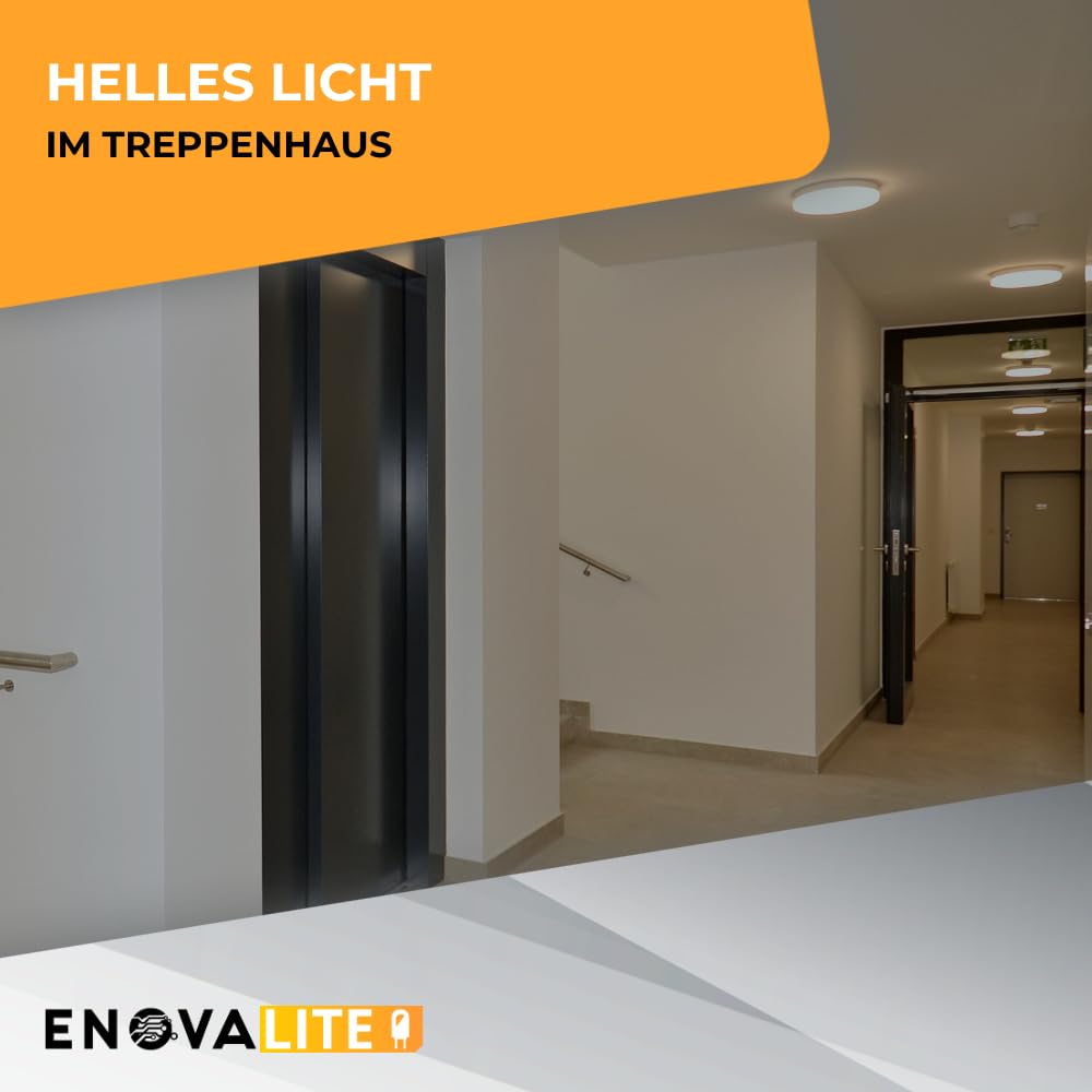 2x LED Deckenleuchte mit Bewegungsmelder 18W 4000K Neutralweiß 1880lm - IP65 wasserdichte Deckenlampe für Badezimmer, Küche, Flur, Keller, Garage - Rund ø250x48mm