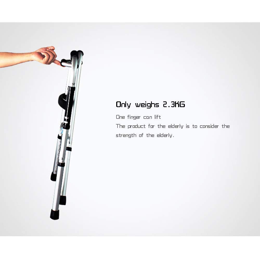 Cesta para caminar para personas mayores, andador, cesta para caminar para personas mayores, cesta plegable de aluminio para personas mayores con ruedas, andador liviano para perso