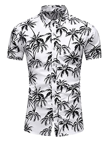 Men's Printed Beach Hawaiian Button-Down Slim fit Dress Shirt