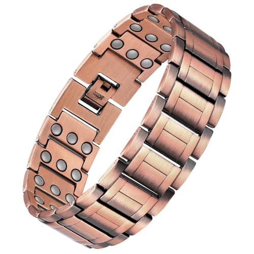 Image of Feraco Copper Magnetic Bracelets for Men,Pure Copper Jewelry Gift