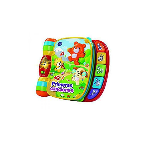 VTech - Primeras Canciones, Libro Interactivo para bebé +6 Meses con Las Canciones Infantiles más Populares, aprende Instrumentos, Sonidos y Notas Musicales, Multicolor (80-166722)