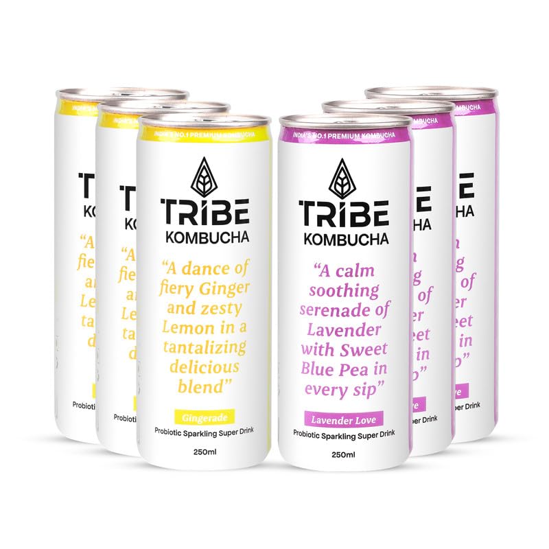 See full amazon price history chart for Tribe Kombucha Naturally Sparkling Probiotic Drinks |Secret Recipes with Ginger,Blue Pea flower, Lavender & Lemon|Gut Friendly|Gluten free|Antioxidant & Hydration| 250 ML (Gingerade and Lavender, 6) Tribe Kombucha Naturally Sparkling Probiotic Drinks |Secret Recipes with Ginger,Blue Pea flower, Lavender & Lemon|Gut Friendly|Gluten free|Antioxidant & Hydration| 250 ML (Gingerade and Lavender, 6) (B0D7ZXCMJQ) Amazon Price History, Amazon Price Tracker