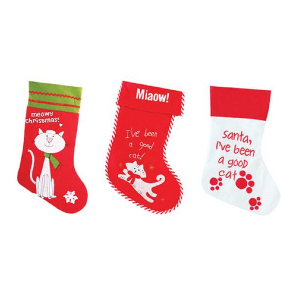 1 x kot 'Christmas' pończochy meowy Boże Narodzenie - design losowy