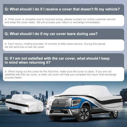 Image of 10 Layers Truck Cover Waterproof All Weather Custom Fit Nissan Titan(2015-2026) Crew Cab Short Bed, Outdoor Full Exterior Pickup Car Cover for Automobiles Sun Rain Snow Ice Protection. Sliver