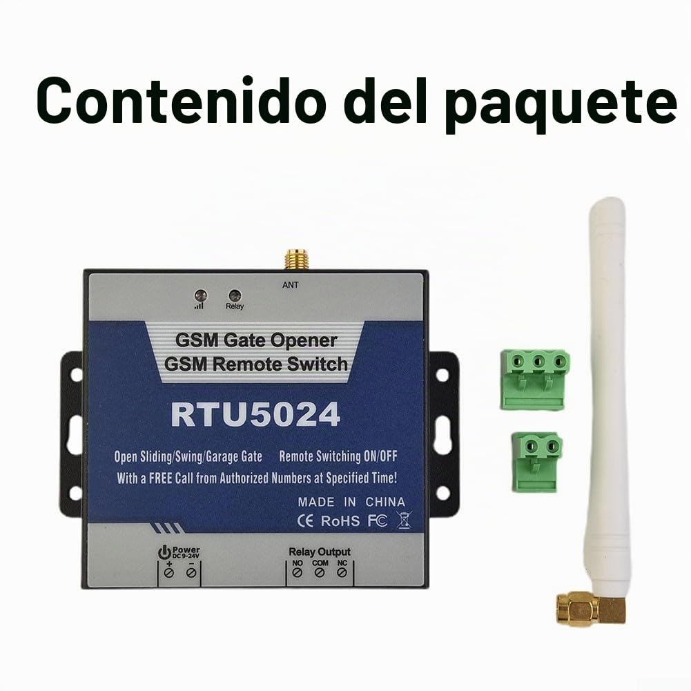 GSM - Abridor de puerta para sistema de control de acceso RTU5024 GSM, interruptor de relé para control remoto de puertas y por teléfono móvil SMS