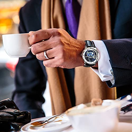 Agelocer Original Men Watch With 3D Moon Phase Watch Dial, Luxury Automatic Mechanical Watch For Business, Dating, Casual, Comes With Extra Leather Starp #TOP1
