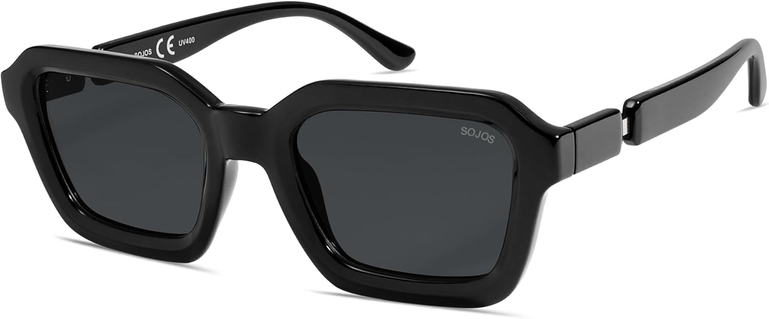 SOJOS Retro Polarized Square Sunglasses Womens Mens Vintage 70s 80s 90s Hexagon Shades SJ2377 - Image 3