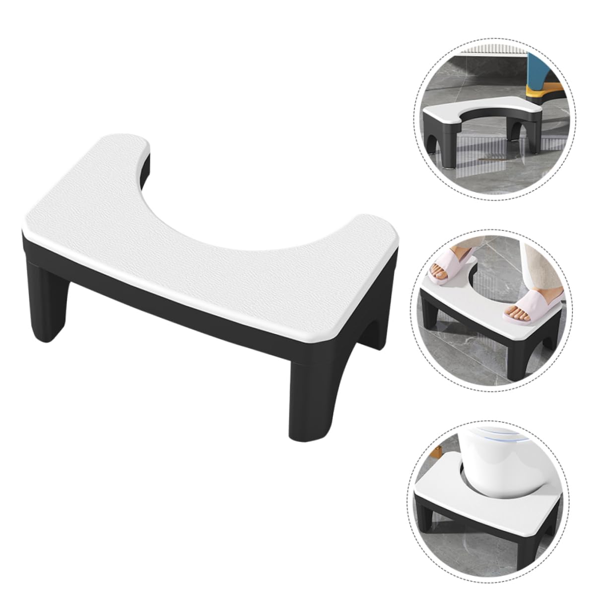 FOYTOKI Sturdy Pp Step Stool for Bathroom Toilet Squatting Stool Seat for Adults Non-Slip Surface Home Footstool for Comfort