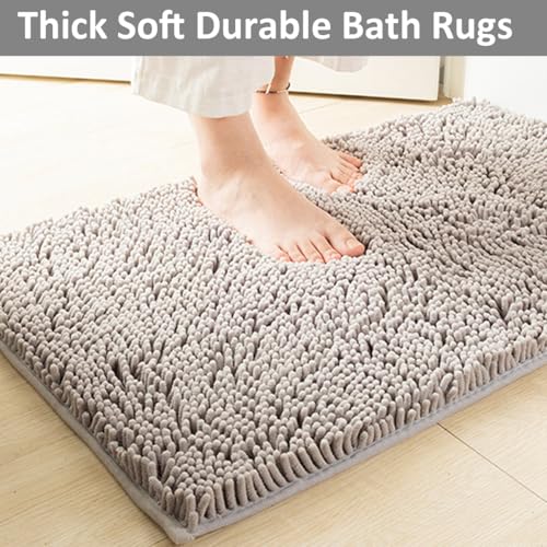 Image of RUN HELIX 3 Piece Bathroom Rug Set Non Slip 3 Piece Bath Rug Set Ultra Soft Bath Rug,Absorbent Shaggy Bath Mat,Perfect Plush Bathroom Mats Sets with U-Shaped Toilet Mat