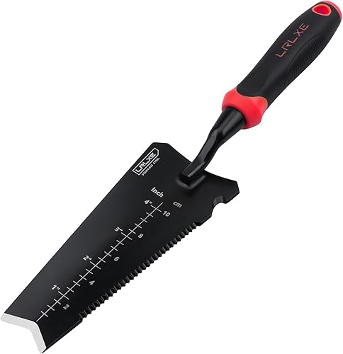 Pala de jardinería, pala de trasplante de jardín de acero inoxidable resistente, cortador de raíces, pala de mano pequeña multiusos con borde