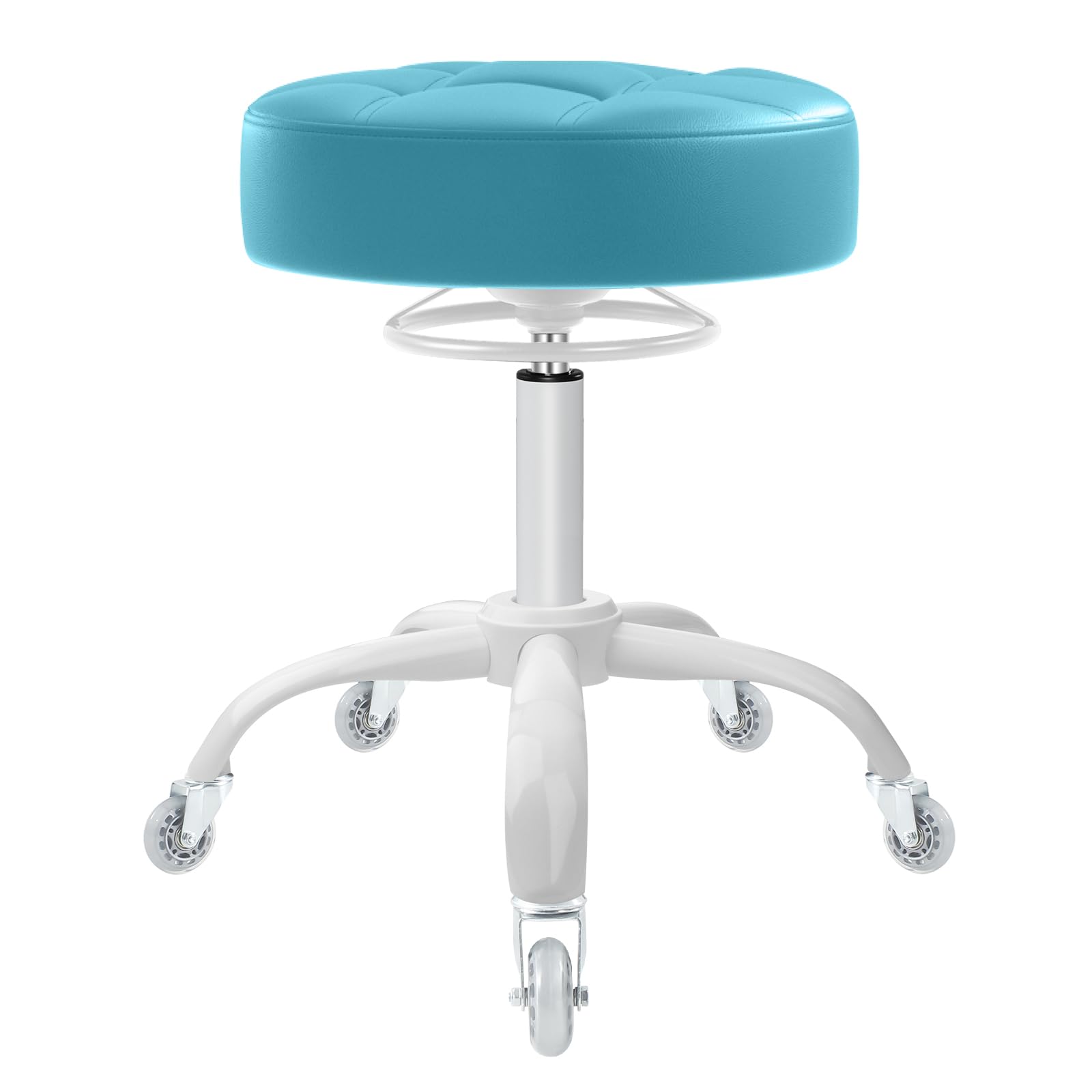 YEEZEE Rolling Stool Heavy Duty 400lbs: No Squeak, No Tip, Cyan