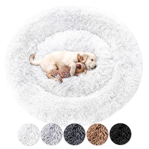 Wahre Tierliebe Hundebett Fluffy Wolke - Das Original mit waschbarem Bezug Hundekissen Hundekorb Flauschiges Hundebett für große mittelgroße & kleine Hunde