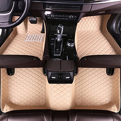 Car Floor Mats for Ford Ranger 2003-2009 Full Coverage All Weather Protection Leather Auto Floor Liner Carpet Set Accessories Beige