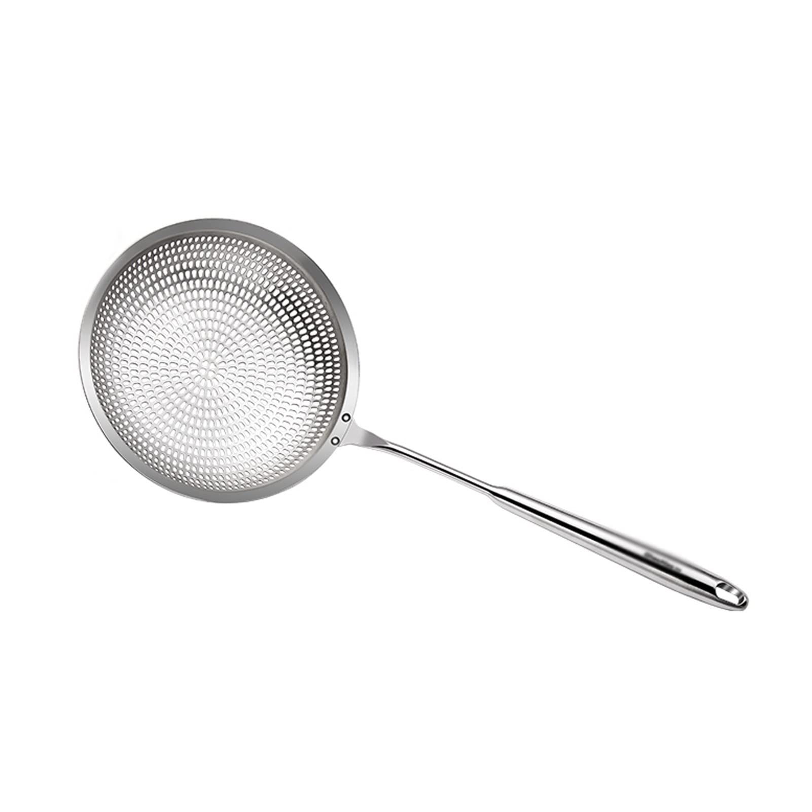 Cuillère à écumoire Cuillère à écumoire Cuillère à filtre à fentes en acier inoxydable, écumoire de 6,3 pouces avec long manche, cuillère à passoire idéale for les pâtes aux légumes frites Écumoire po