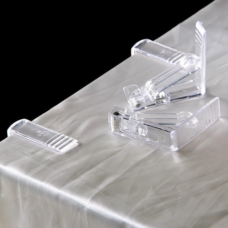 Pinces pour Nappe, Pack De 4 Pinces à Nappe Transparentes Et Blanches(Transparent 4pcs)