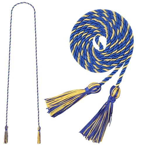 Image of Graduation Honor Cord 68 inch Grad Braided Honor Cords with Tassel Honor Rope Grad Cords for Graduation Students Bachelor Master Doctoral Gown Grad Decor (Royal Blue and Gold)
