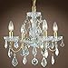 Heritage Design 4 Light 17" Gold Chandelier with Clear Swarovski Crystals