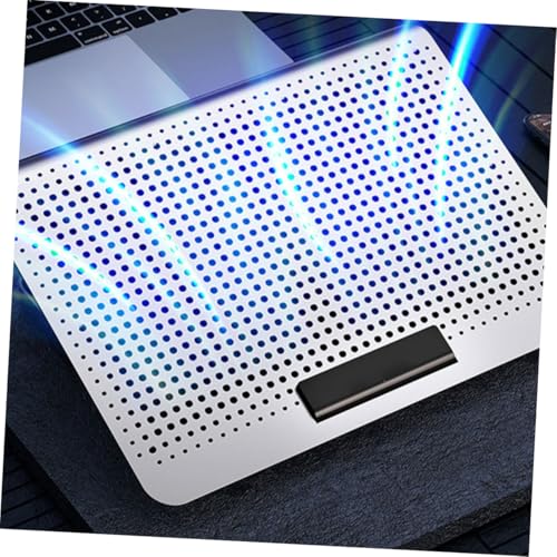 Base portátil de aluminio con ventilador ajustable y puertos USB miniatura 4