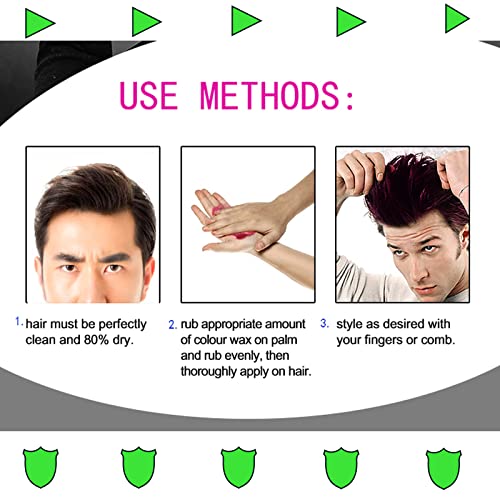 Temporary Hair Color Acosexy Green Red Pink Purple Hair Dye Wax,Instant Hairstyle Hair Spray,Natural Temporary Hair Coloring Wax Material Disposable Hair Styling Clays Ash For Cosplay,Party,Masquerade,Halloween.etc (4 Color-Green Red Purple Pink) #TOP6