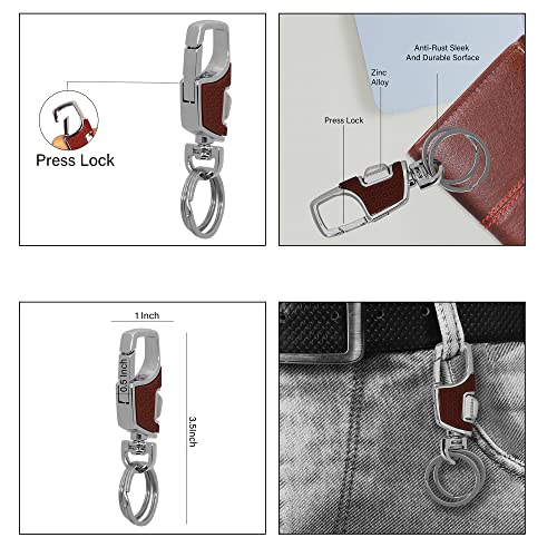 Image of Techpro Stainless Steel Keychain Heavy Duty Key Chain For Men And Women Key Ring, 3718 Blue