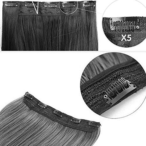 Image of CHANDERKASH Women Full Head Long Hair Wig Straight Wavy Natural Hair Extension | Heat Resistant for Birthday /Party /Wedding /Halloween - Black