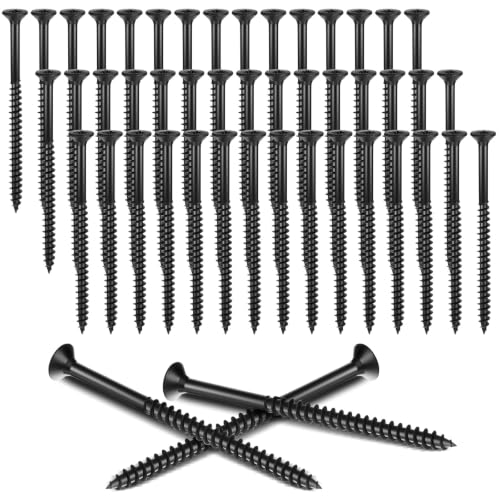 Hicarer 48 Pcs Tornillos para Madera Acabado Bronce Aceitado 9 x 3 Pulgadas Cabeza Plana Anticorrosión para Puerta y Gabinete miniatura 1