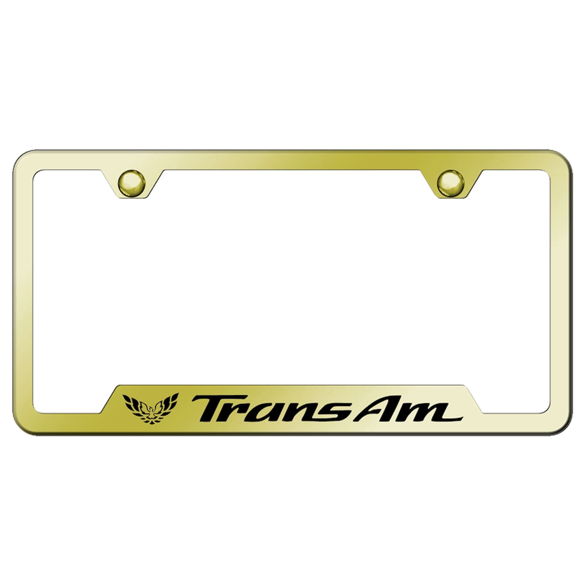 Au-TOMOTIVE GOLD Laser Etched Logo Cut-Out License Plate Frame for Pontiac Trans Am (Gold)