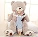 Orsacchiotto Gigante XXL, Teddy Bear Orso Enorme Giocattolo Regalo Regalo Compleanno Natale Bambino Feste (Grigio, 160 cm)