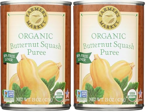 Farmer's Market Foods, Organic Canned Butternut Squash Puree, 15 oz (Pack of 2)