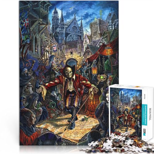 Rompecabezas de 1000 Piezas para Adultos “Fiesta del Diablo” Madera，para Mayores de 14 años Juego Educativo para familias Gran Regalo。tamaño：50x75cm/19.68x29.52pulgada