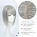 JANATOUCH Hair Toppers for Women With Thinning Hair Silver Gray Color 11 Inches Topper Real Human Hair for Solve HairLoss Add Volume
