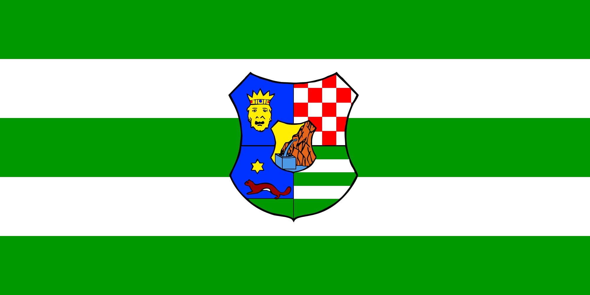 Drapeau Zagreb County 1.35m² résistant au vent format paysage durable