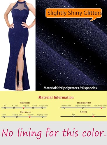 Image of VFSHOW Womens Formal Sexy Halter High Slit Prom Wedding Guest Maxi Dress 2023 Illusion Sweetheart Neckline Evening Long Gown